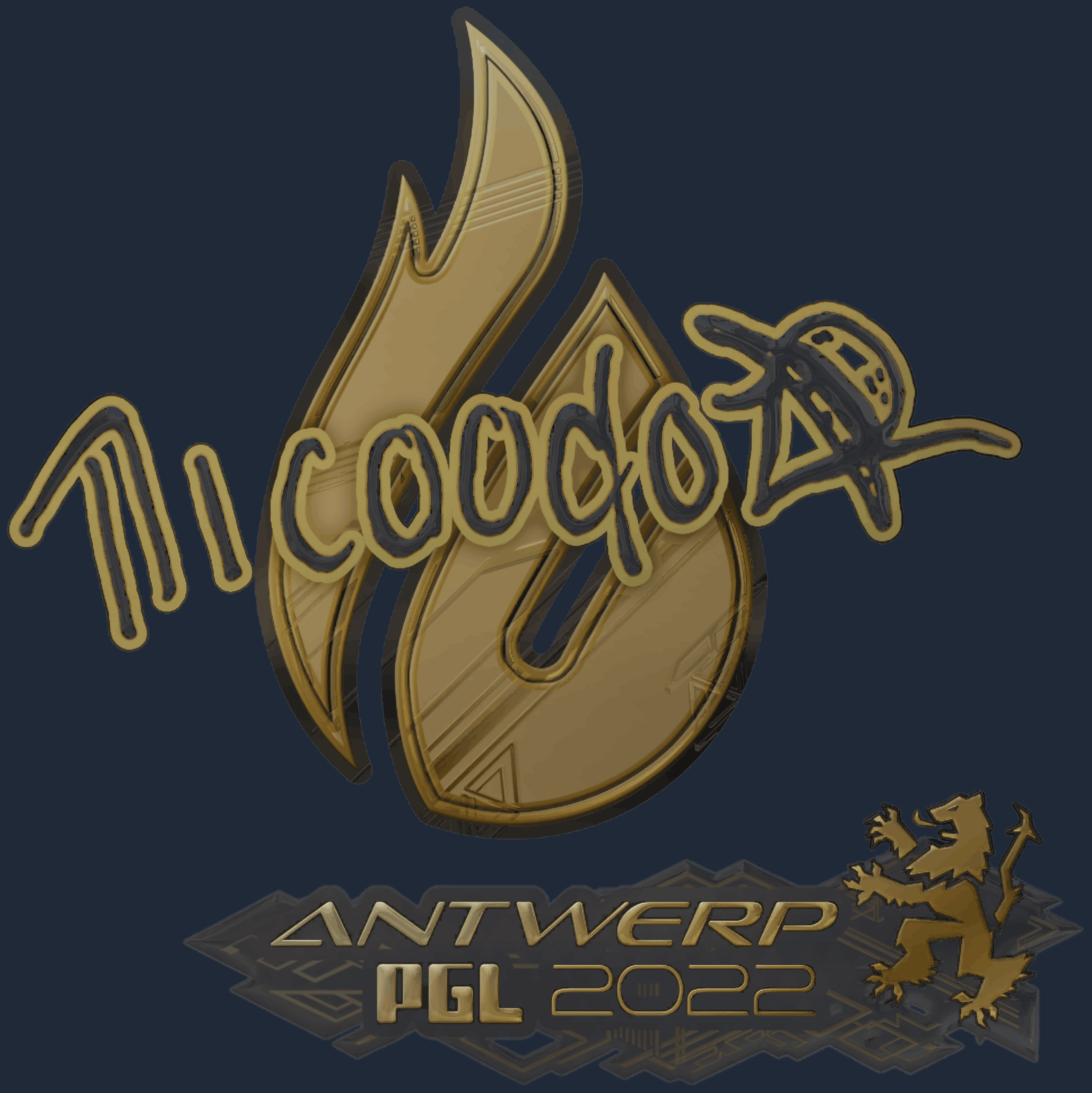 Sticker | nicoodoz (Gold) | Antwerp 2022