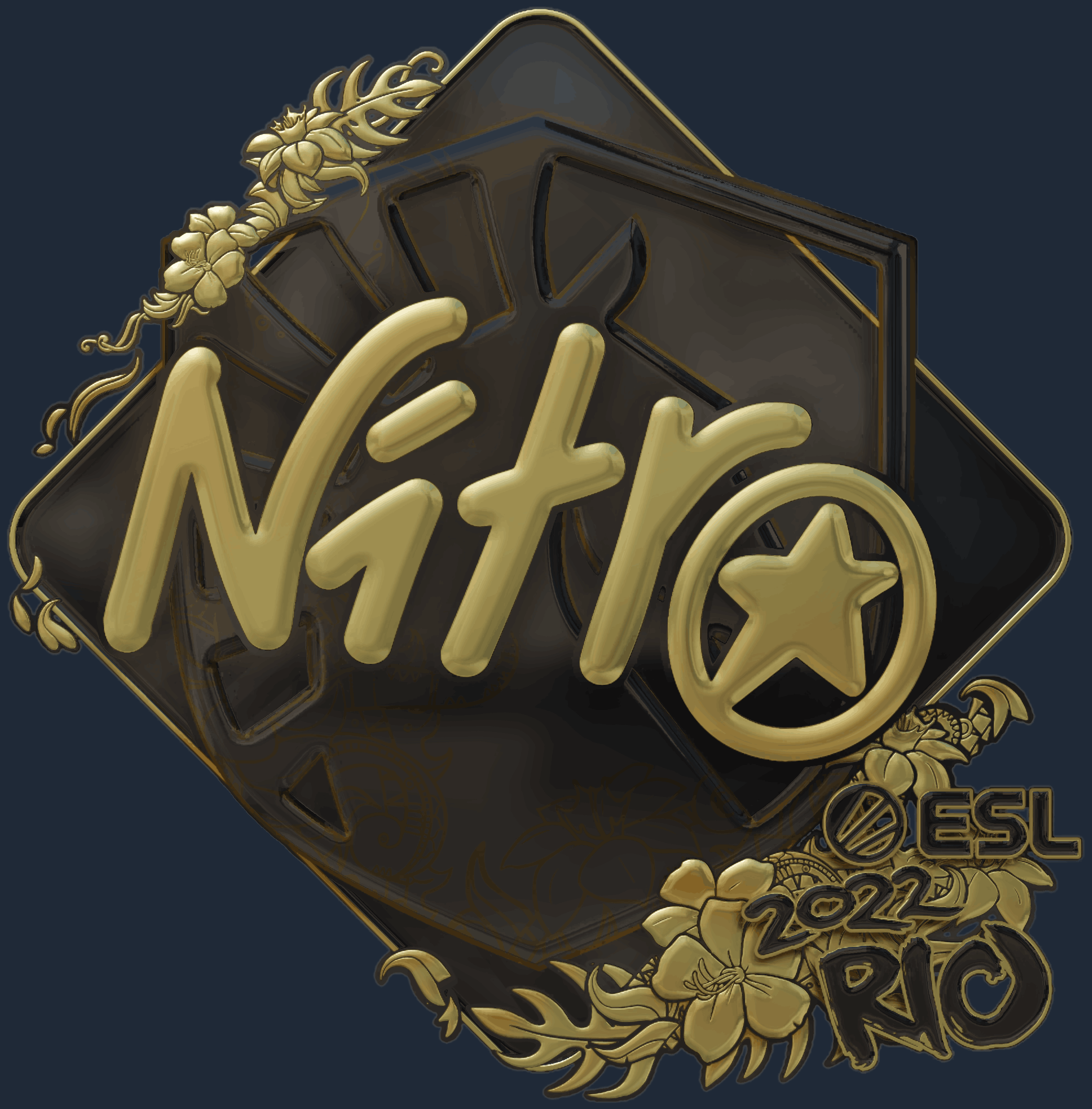Sticker | nitr0 (Gold) | Rio 2022