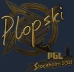 Sticker | Plopski (Gold) | Stockholm 2021