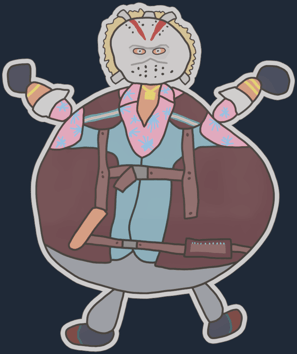 Preview image 2 of Sticker | Poorly Drawn Bloody Darryl (Holo)