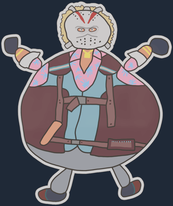 Preview image 2 of Sticker | Poorly Drawn Bloody Darryl (Holo)