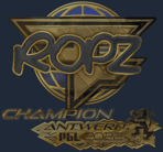 Sticker | ropz (Gold, Champion) | Antwerp 2022 image