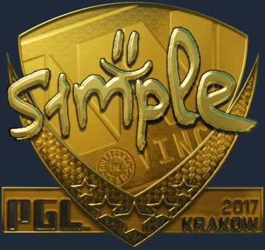 Sticker | s1mple (Gold) | Krakow 2017
