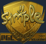 Sticker | s1mple (Gold) | Krakow 2017
