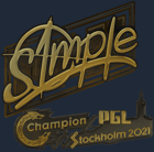 Sticker | s1mple (Gold) | Stockholm 2021 image