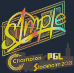 Sticker | s1mple (Holo) | Stockholm 2021