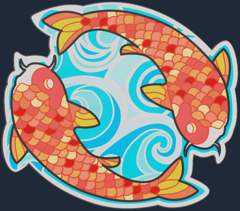 Preview image 2 of Sticker | Koi gemelli (Olografico)