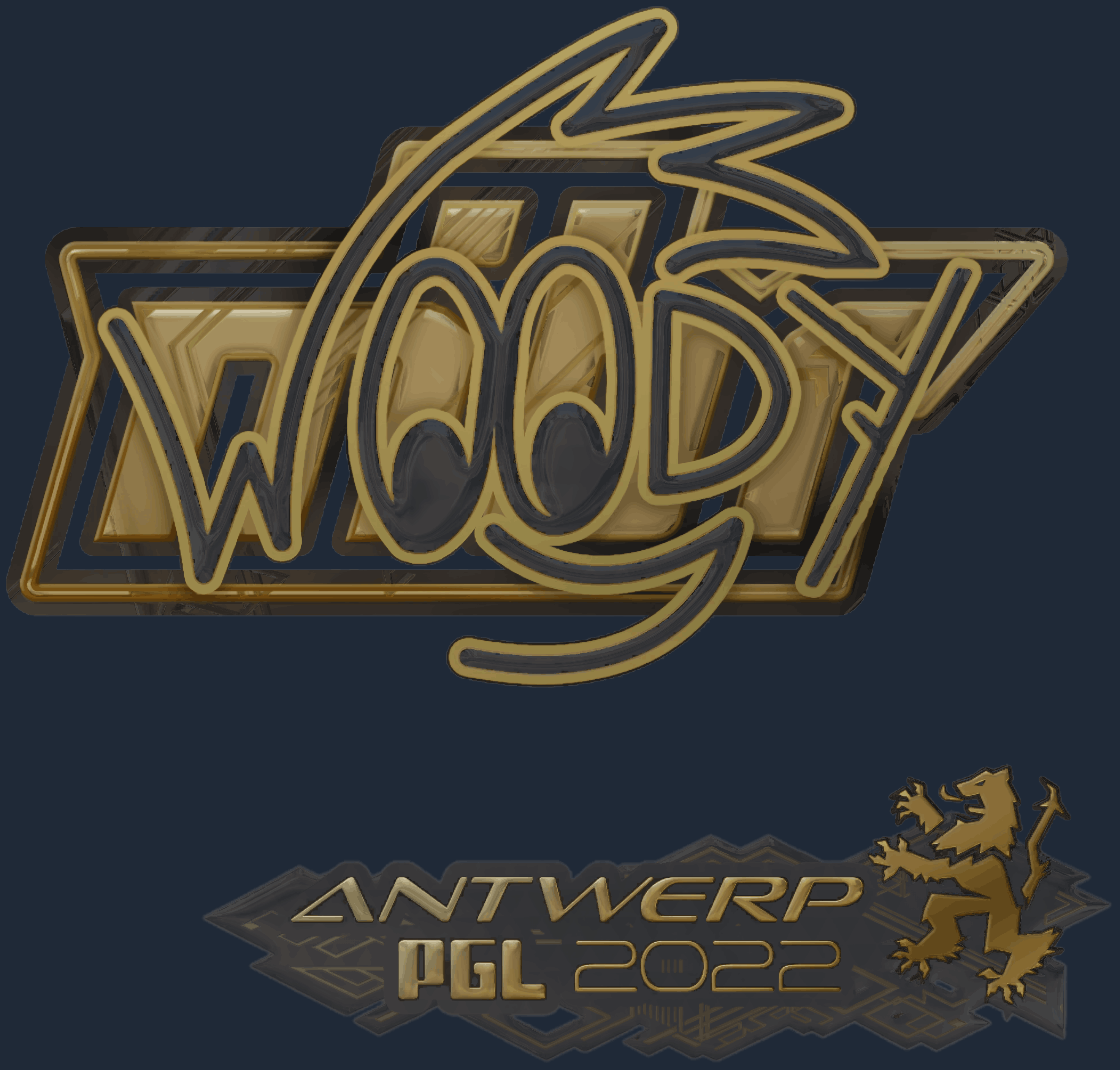 Sticker | WOOD7 (Gold) | Antwerp 2022