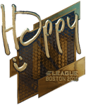 Sticker | Happy (Gold) | Boston 2018