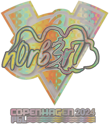 Sticker | n0rb3r7 (holográfica) | Copenhague 2024