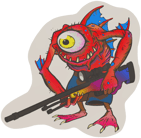 Sticker | Red Cyclawps Sticker | Red Cyclawps image