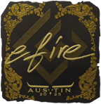 Sticker | efire (Gold) | Austin 2025