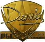 Sticker | dennis (Gold) | Krakow 2017 image
