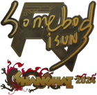 Sticker | somebody (Gold) | Shanghai 2024 Sticker | somebody (Gold) | Shanghai 2024 image