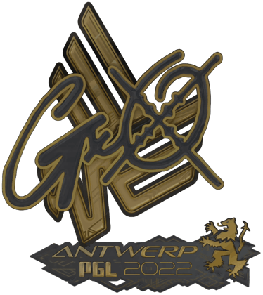 Sticker | gxx- (Gold) | Antuérpia 2022