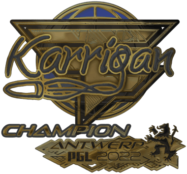 Sticker | karrigan (Gold, Champion) | Antuérpia 2022
