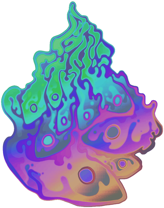 Preview image 1 of Sticker | Liquid Fire (Holo)