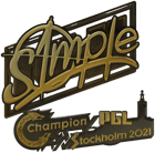 Sticker | s1mple (Gold) | Stockholm 2021 image