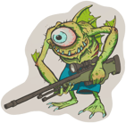 Sticker | Green Cyclawps Sticker | Green Cyclawps image