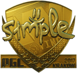 Sticker | s1mple (Gold) | Krakow 2017