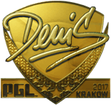 Sticker | denis (Gold) | Krakow 2017
