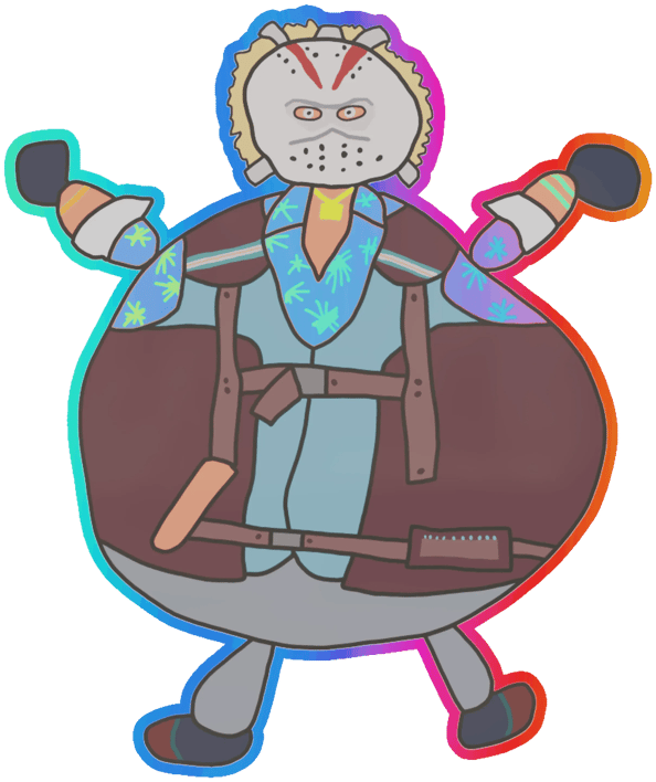 Preview image 1 of Sticker | Poorly Drawn Bloody Darryl (Holo)