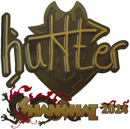 Sticker | huNter- (Gold) | Shanghai 2024