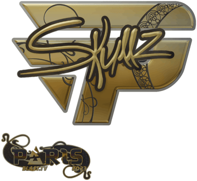 Sticker | skullz (Gold) | Paris 2023