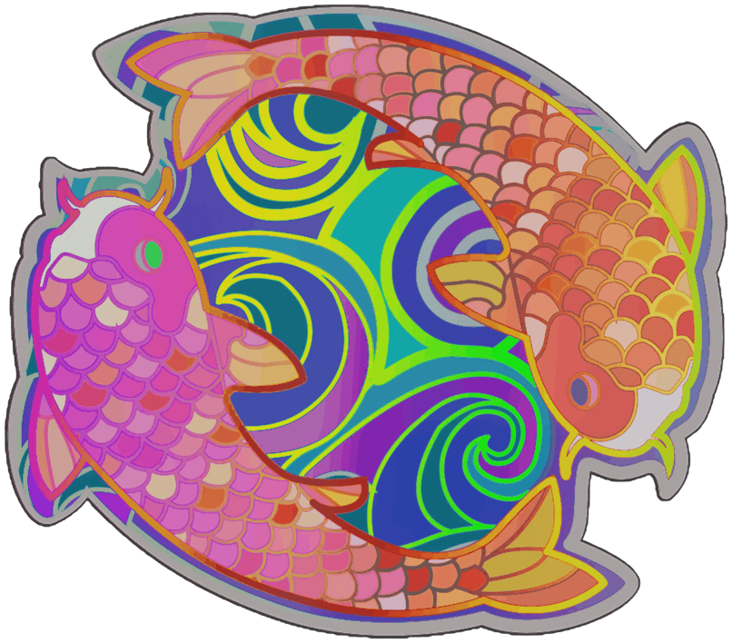 Preview image 1 of Sticker | Koi gemelli (Olografico)