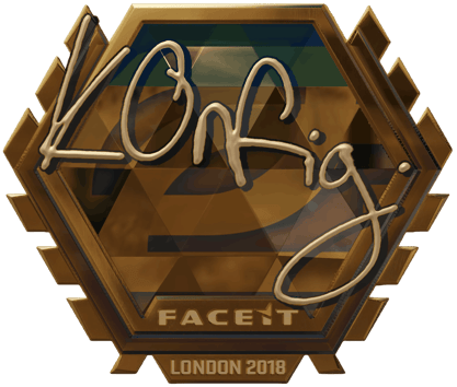 Sticker | k0nfig (złota) | Londyn 2018