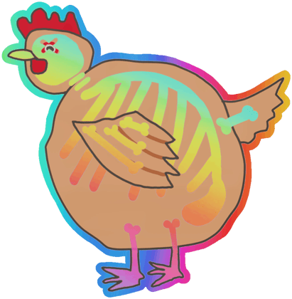 Sticker | 대충 그린 닭(홀로그램)